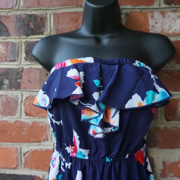 MyMichelle Strapless Floral High-Low Dress - Picture 2 of 6